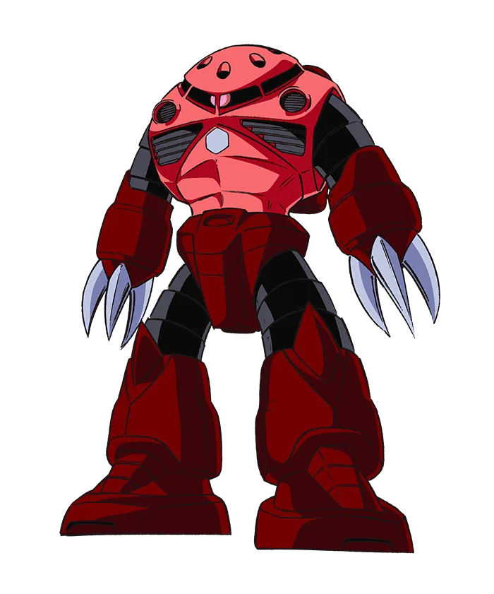 赤い装甲と大きな爪を持つロボットのイラスト